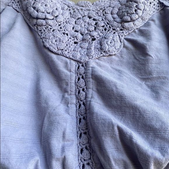 NWOT - Free People Lilac Crochet Drawstring Crop Top Size: L - Picture 5 of 10